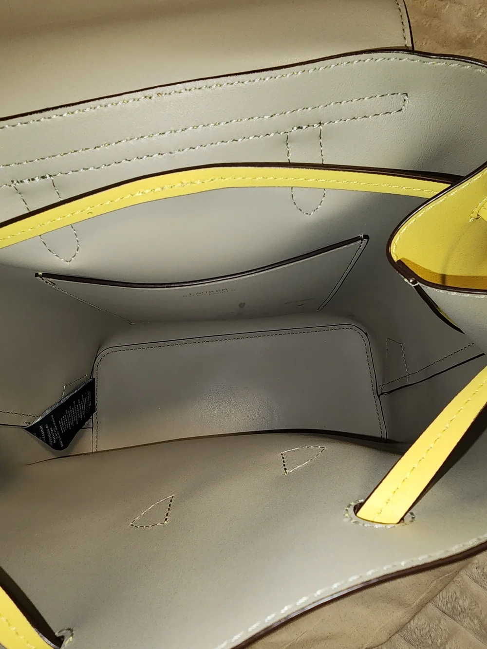 Lauren Ralph Lauren Yellow Leather Backpack Crossbody